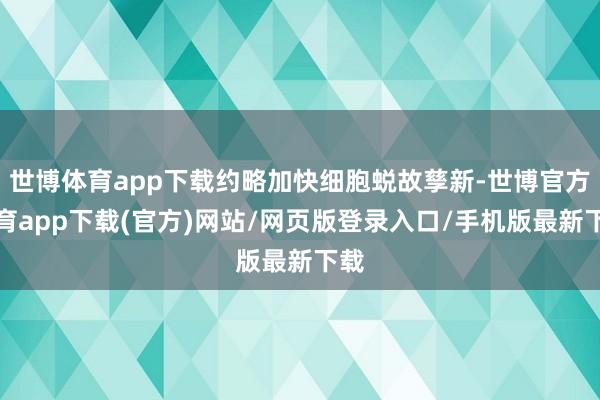 世博体育app下载约略加快细胞蜕故孳新-世博官方体育app下载(官方)网站/网页版登录入口/手机版最新下载