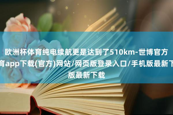 欧洲杯体育纯电续航更是达到了510km-世博官方体育app下载(官方)网站/网页版登录入口/手机版最新下载