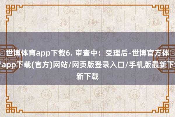 世博体育app下载6. 审查中：受理后-世博官方体育app下载(官方)网站/网页版登录入口/手机版最新下载