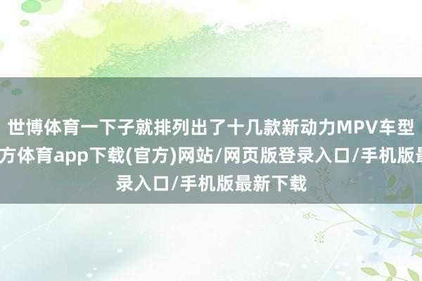 世博体育一下子就排列出了十几款新动力MPV车型-世博官方体育app下载(官方)网站/网页版登录入口/手机版最新下载