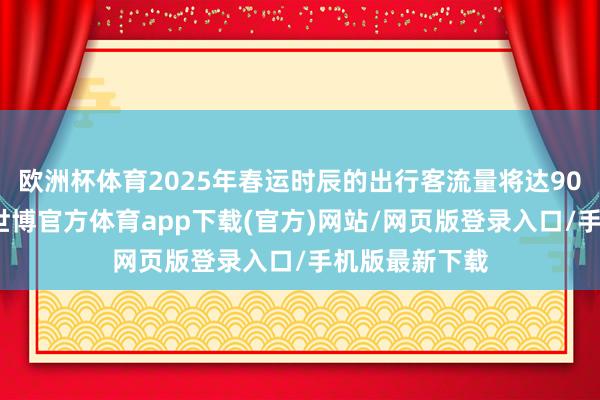 欧洲杯体育2025年春运时辰的出行客流量将达90亿东谈主次-世博官方体育app下载(官方)网站/网页版登录入口/手机版最新下载