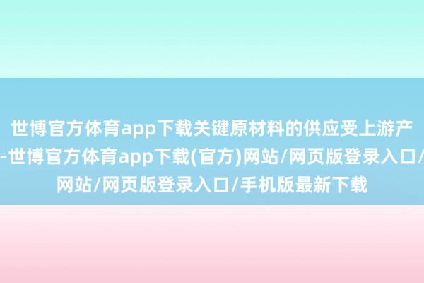 世博官方体育app下载关键原材料的供应受上游产业扩产周期制约-世博官方体育app下载(官方)网站/网页版登录入口/手机版最新下载