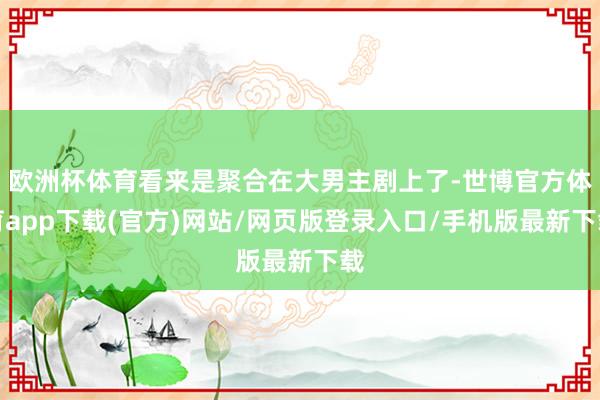 欧洲杯体育看来是聚合在大男主剧上了-世博官方体育app下载(官方)网站/网页版登录入口/手机版最新下载